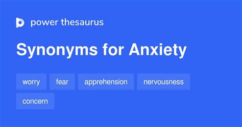 anxiety synonyms list